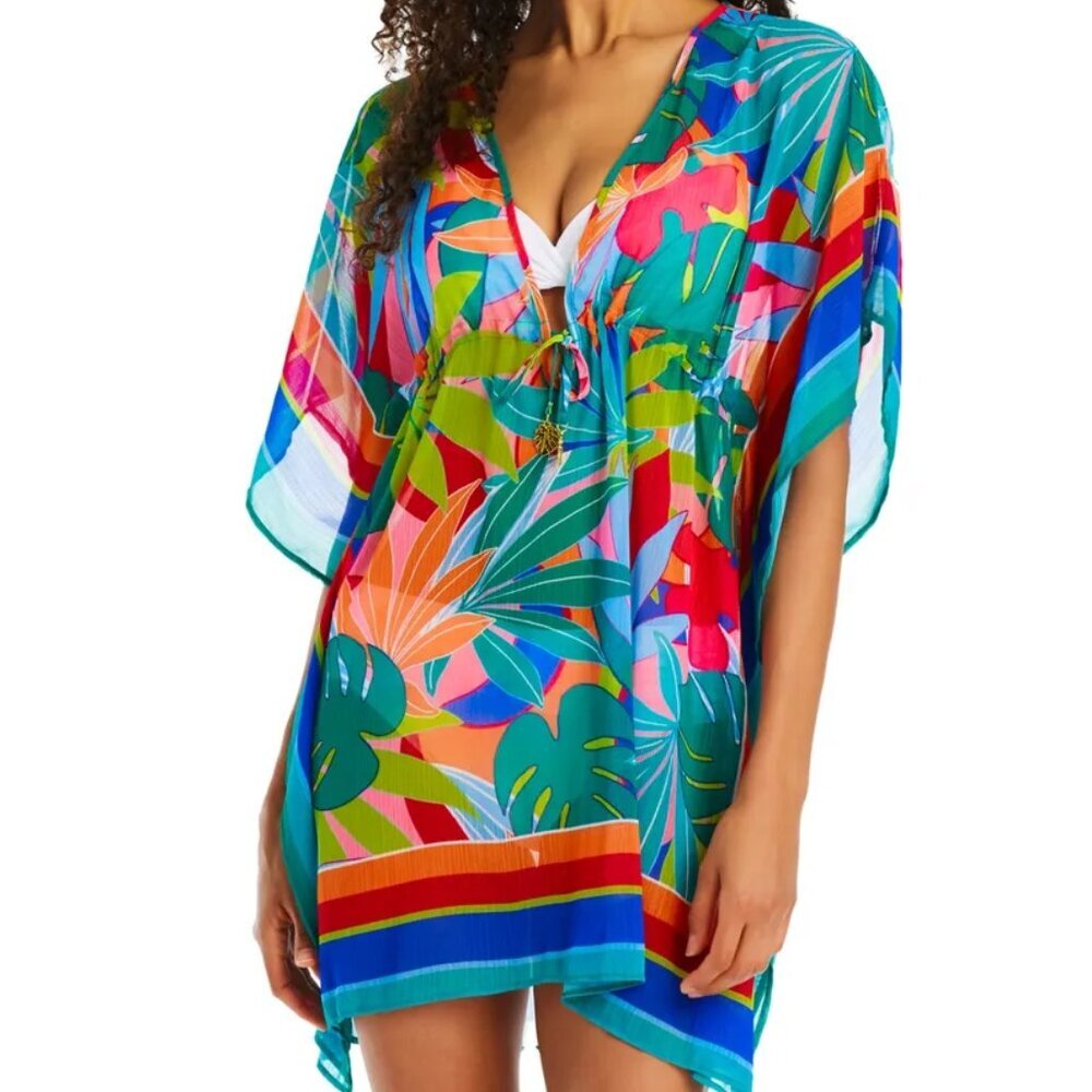 NWT Bleu by Rod Beattie Life of the Party Chiffon Cover Up Caftan
